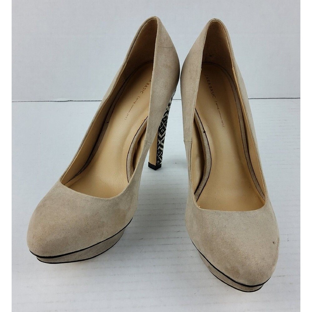 Zara Basic Women's Platform Suede Heels Pumps Shoes Size 37